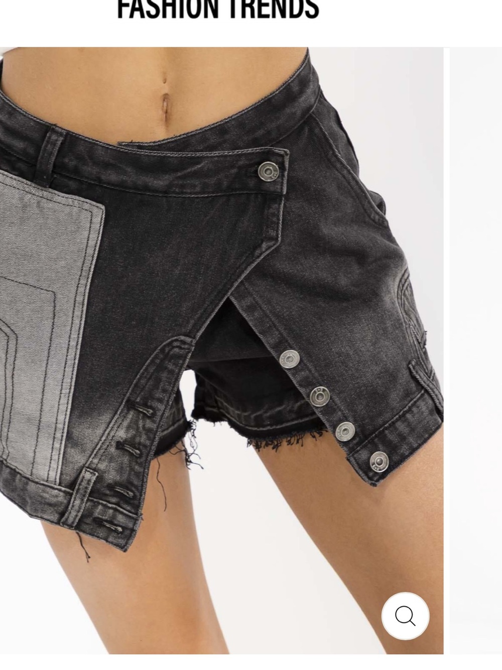 89В.New Black Washed Denim Button-Front Women’s Shorts - Picture 4 of 6